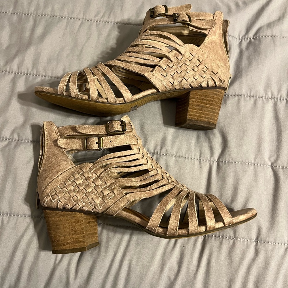 Not Rated Tan Strappy Heels